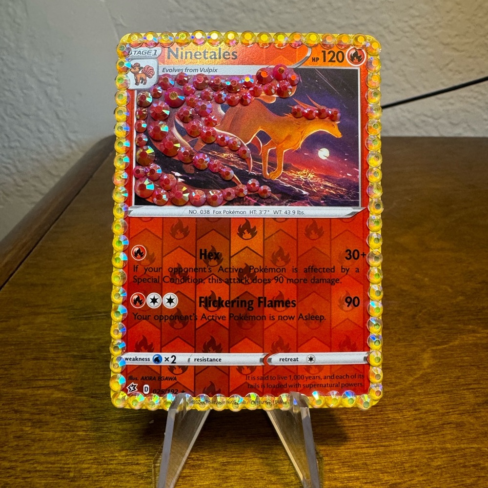 Embellished Pokémon Card- Ninetales 025/192